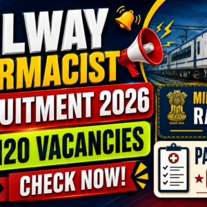 Railway Pharmacist Recruitment 2026: 120 Vacancies Approved in Ministry of Railways Paramedical Notice
