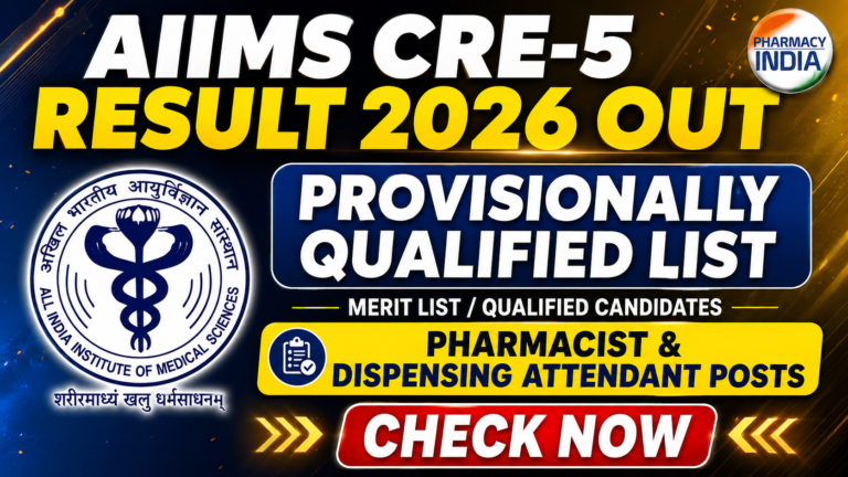 AIIMS CRE-5 Result 2026 Out: Provisionally Qualified List for Pharmacist & Dispensing Attendant Posts