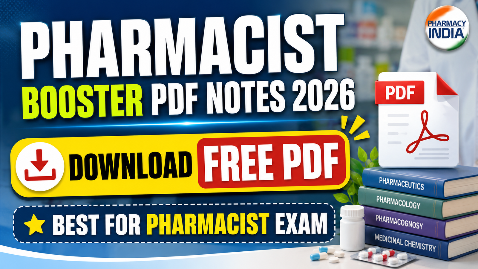 Pharmacist Booster PDF Notes 2026: Download Free PDF | Best For Pharmacist Exam