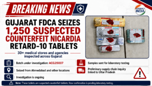 FDCA Alert: Investigation into Suspected Counterfeit Nicardia Retard 10 (Batch ACG25007) in Gujarat