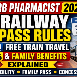RRB Pharmacist Railway Pass Rules 2026: Free Train Travel & Family Benefits Explained
