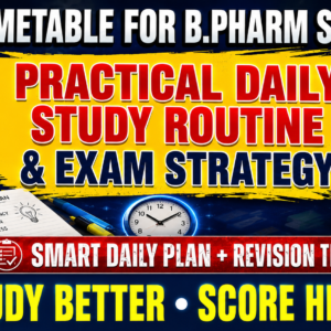 Best Timetable for B.Pharm Students: A Practical Daily Study Routine & Exam Strategy