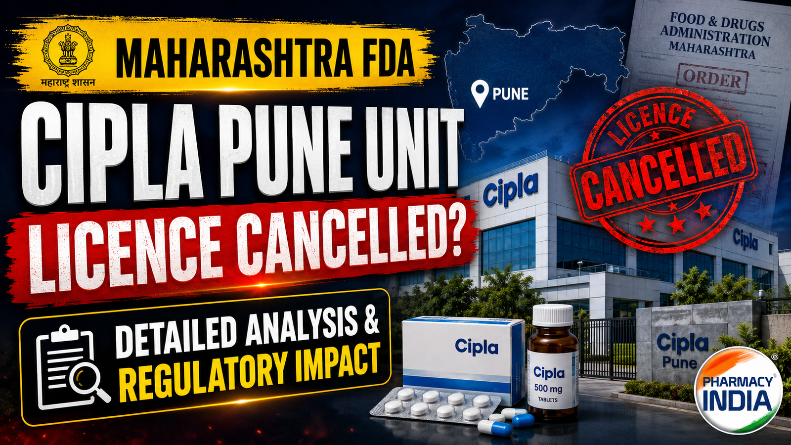 Maharashtra FDA Cancels Drug Sale Licences of Cipla’s Pune Unit: Detailed Analysis & Regulatory Impact