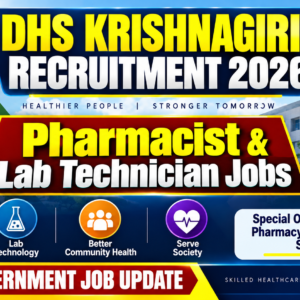 DHS Krishnagiri Recruitment 2026: Pharmacist & Lab Technician Jobs