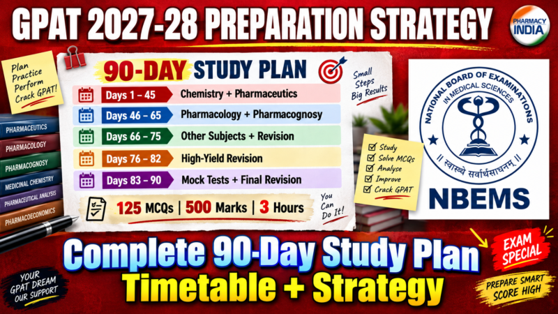 GPAT 2027-28 Preparation Strategy: Complete 90-Day Study Plan & Timetable