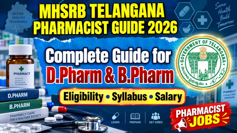 MHSRB Telangana Pharmacist Guide 2026: Complete Guide for D.Pharm & B.Pharm