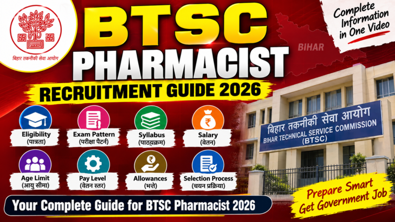 BTSC Pharmacist Recruitment Guide 2026: Eligibility, Syllabus, Exam Pattern & Salary