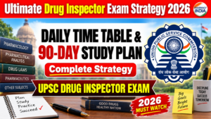 Ultimate Drug Inspector Exam Strategy 2026: Daily Time Table & 90-Day Study Plan
