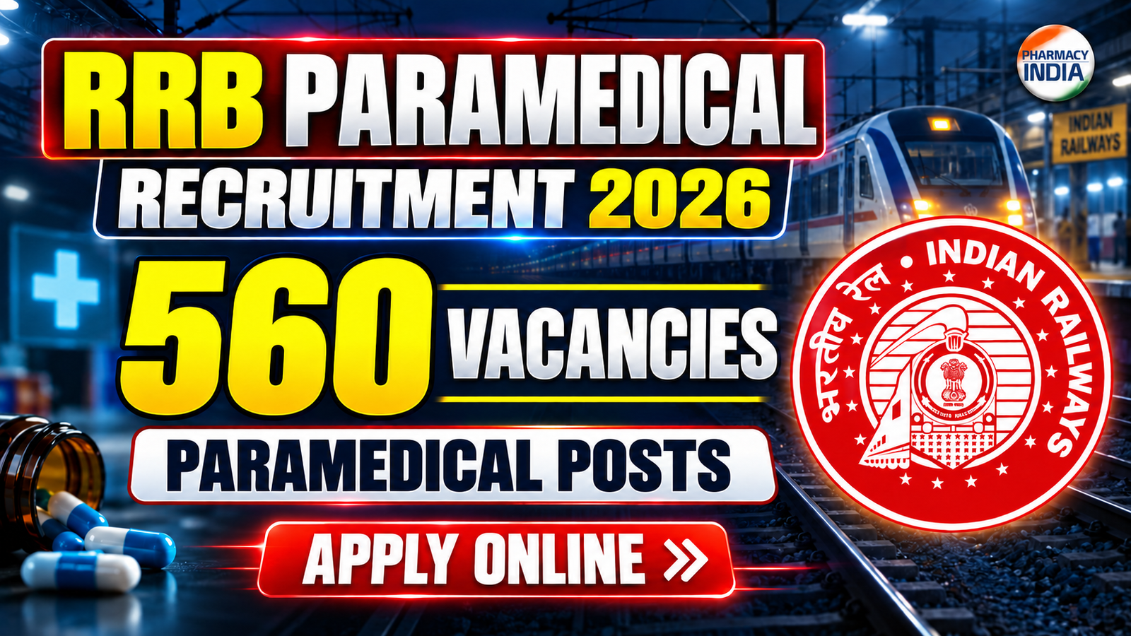 RRB Paramedical Recruitment 2026: 560 Vacancies for Paramedical | Apply Online