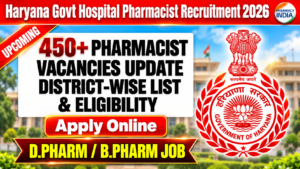 Haryana Govt Hospital Pharmacist Recruitment 2026: 450+ Vacancies Update, District-Wise List & Eligibility