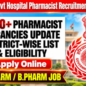 Haryana Govt Hospital Pharmacist Recruitment 2026: 450+ Vacancies Update, District-Wise List & Eligibility