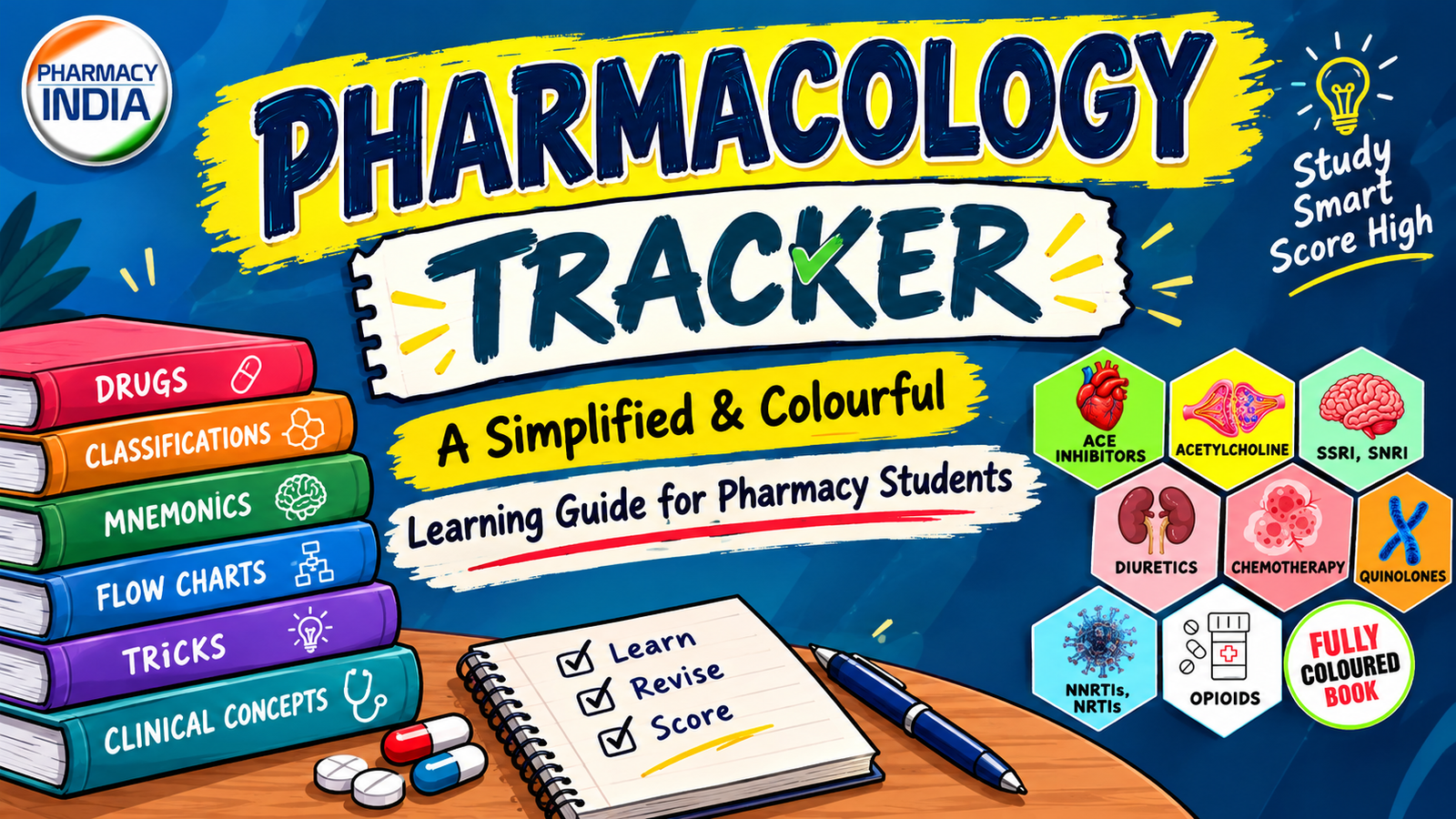 Pharmacology Tracker – A Simplified & Colourful Learning Guide for Pharmacy Students