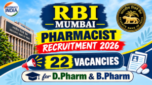 RBI Mumbai Pharmacist Recruitment 2026: 22 Vacancies for D.Pharm & B.Pharm