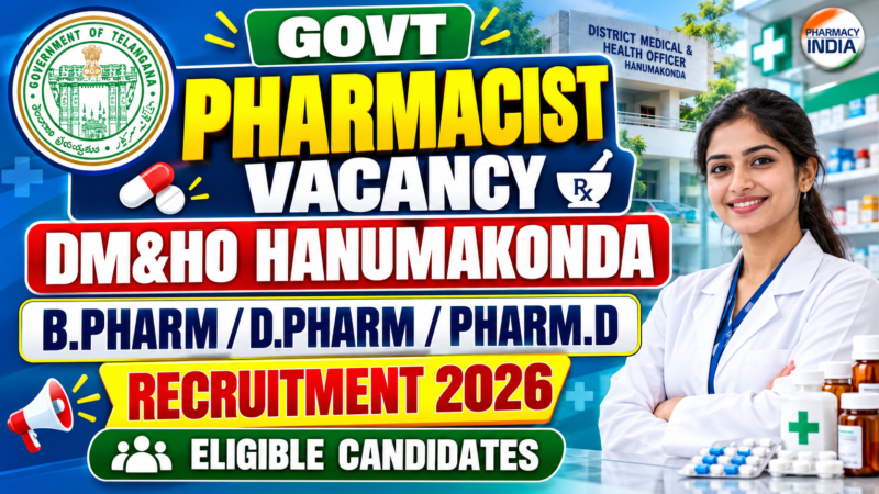 Govt Pharmacist Vacancy at DM&HO Hanumakonda Recruitment 2026