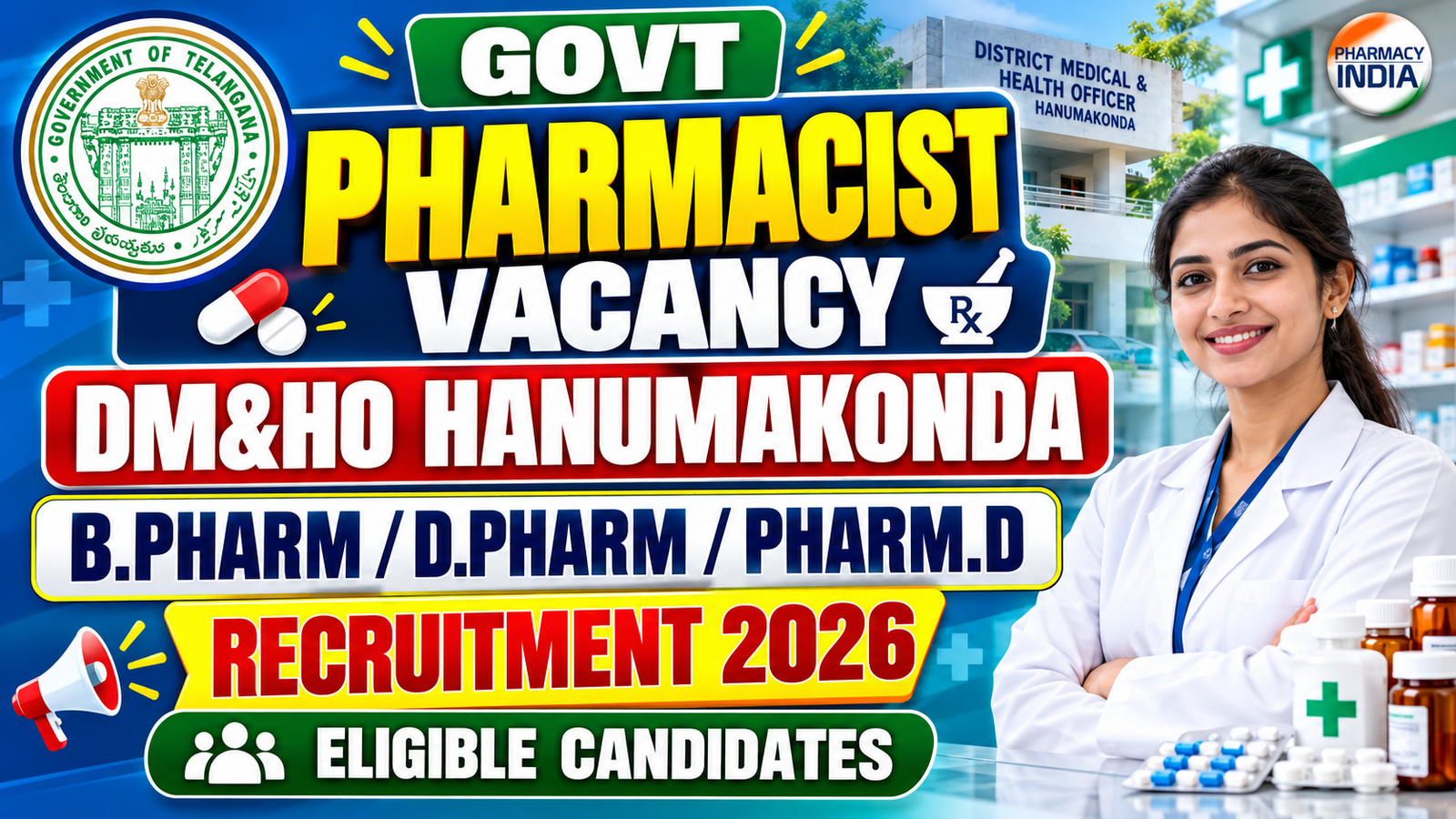 Govt Pharmacist Vacancy at DM&HO Hanumakonda Recruitment 2026